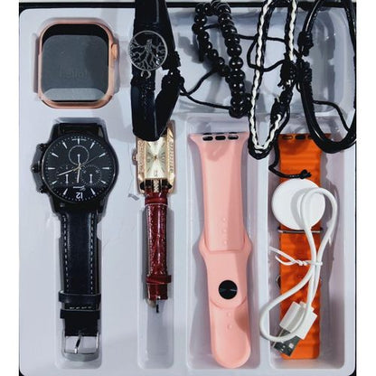 الساعة الذكية AT2-ULTRA بشبكين وشحن لاسلكي - ذهبي