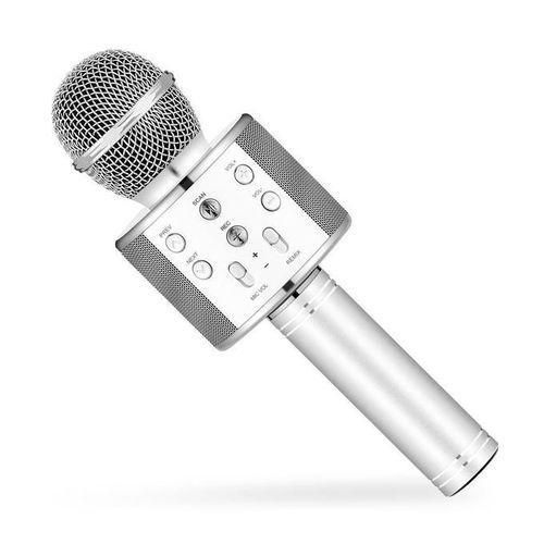 WS 858 Bluetooth Microphone For Smartphone - Silver