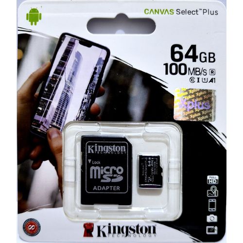 Kingston بطاقة ذاكرة كينجستون 64 جيجابايت من الفئة 10 مع محول SD - SDCS2/64GB