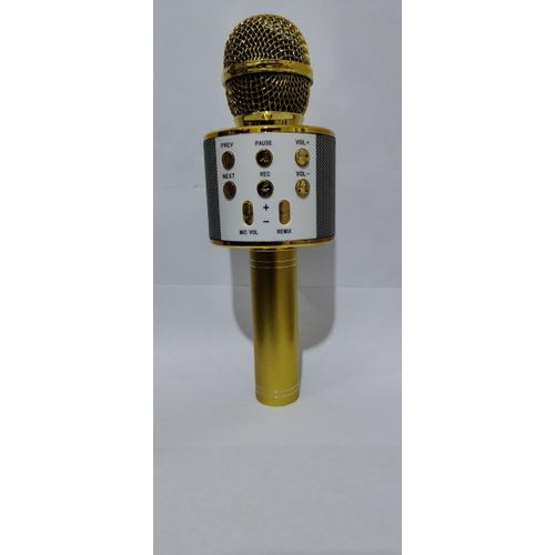 WS 858 Bluetooth Microphone For Smartphone - GOLD