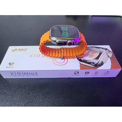 ساعة W&O X10 Ultra 3 الذكية باللون البرتقالي