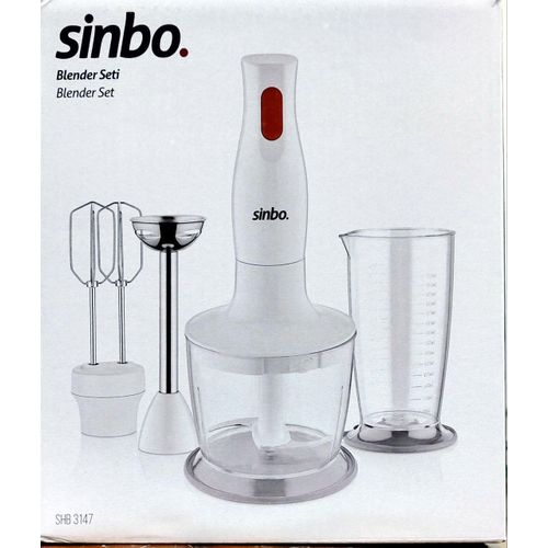 خلاط يدوي سينبو، 700 مل، 350 واط، أبيض - SHB3147