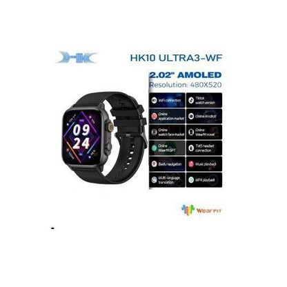 ساعة ذكية رياضية متعددة الوظائف W&amp;O X10S - 46 ملم - سوبر أموليد - سوداء