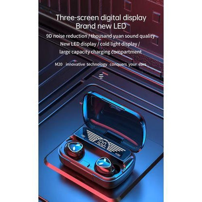 سماعة رأس M20 مع بنك طاقة لاسلكي - أسود