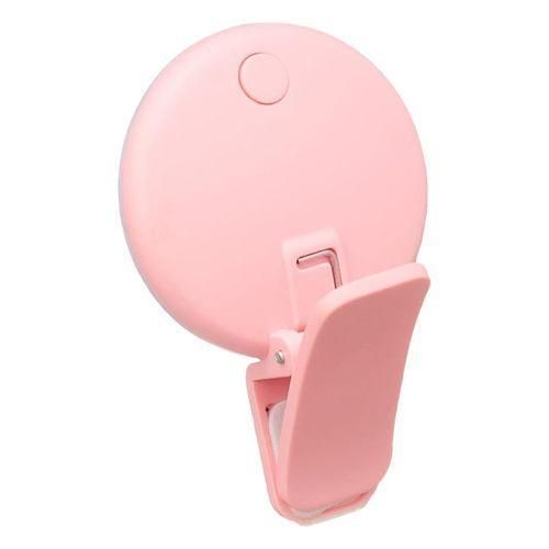 إضاءة سيلفي للهواتف الذكية Mini Q، إضاءة حلقية سيلفي ليزر ثلاثية LED، باللون الوردي