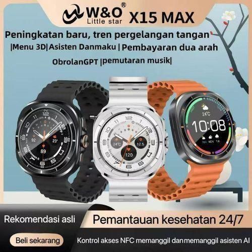 W&amp;O X15 Max - BLACK: تصميم فائق النحافة، موسيقى بلوتوث، العثور على الهاتفي، عداد الخطوات، منبهات الذكية.