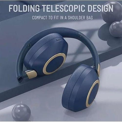 سماعة بلوتوث لاسلكية SODO SD-1104 الإصدار الخامس مع ميكروفون عالي الجودة، تدعم بطاقة SD، عازلة للضوضاء، قابلة للطي، بتصميم أنيق وألوان جذابة (أزرق).