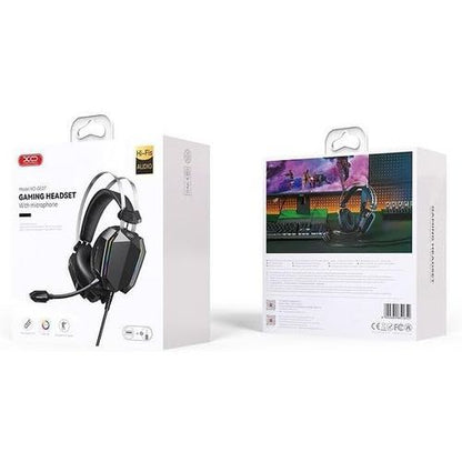 XO XO سماعة الألعاب XO GE07 مزودة بميكروفون، لون RGB، سلك طول 2.1 متر