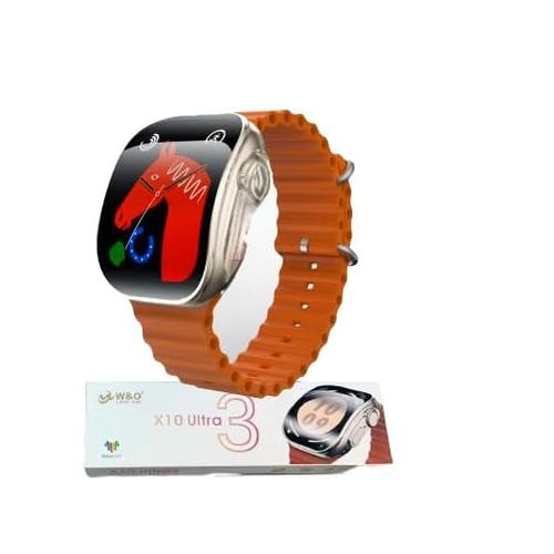 ساعة W&O X10 Ultra 3 الذكية باللون البرتقالي