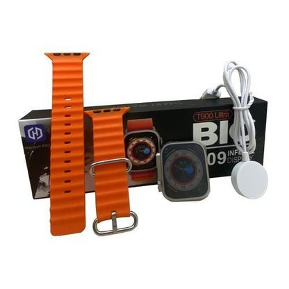 ساعة T900 الترا الذكية 49 مم - شحن لاسلكي - برتقالي