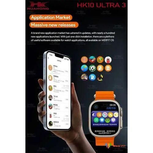 ساعة HK الذكية (HK10 ULTRA3) - شاشة AMOLED مقاس 2.02 بوصة، مستشعر G، ذاكرة ROM سعة 1 جيجابايت، تقنية الذكاء الاصطناعي - برتقالي