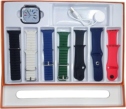 ساعة ذكية كبيرة جدًا 7 في 1، شاشة عرض HD بحجم 2.01 بوصة، مكالمات، تتبع معدل ضربات القلب، شحن لاسلكي، معدل ضربات القلب، مستوى الأكسجين في الدم SpO2، الطقس، كاميرا، موسيقى، لـ IOS و أندرويد، للرجال (ذهبي)